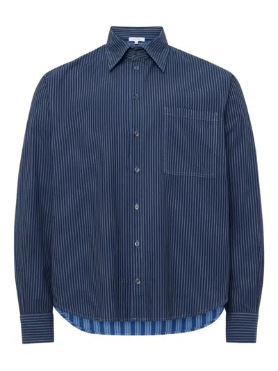 Jw Anderson Striped Cotton Shirt In Blue