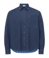 Jw Anderson Patchword Striped Shirt And Blouse Blue In Blue