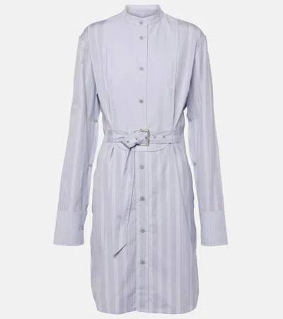 Jw Anderson Striped Cotton Shirt Dress In Grey