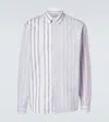 Jw Anderson Striped Pattern Button-down Collar Shirt In Gray