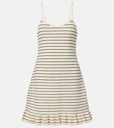 Jw Anderson Striped Cotton-blend Minidress In Multi
