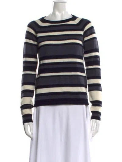 Pre-owned Jw Anderson Striped Crew Neck Sweater In Black