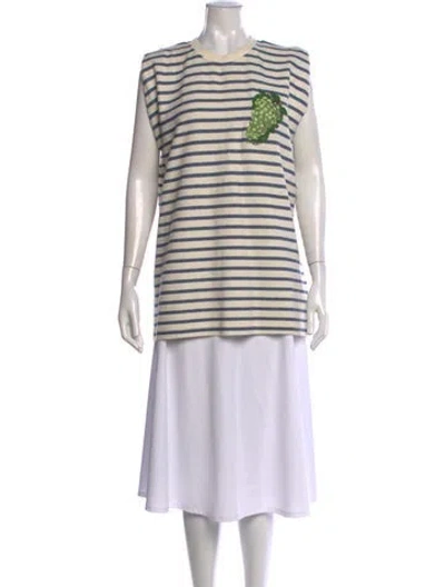 Pre-owned Jw Anderson Striped Crew Neck Top In Neutrals