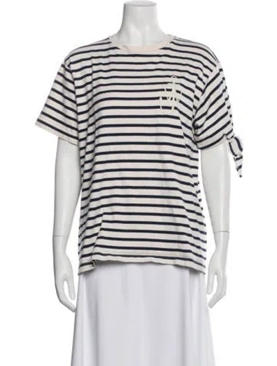 Pre-owned Jw Anderson Striped Crew Neck T-shirt In White
