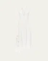 Jw Anderson Striped Double Layer Sleeveless Dress In White