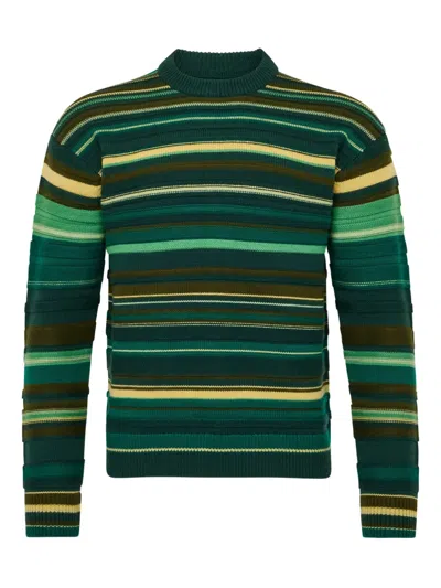 Jw Anderson Striped Jumper In Gray