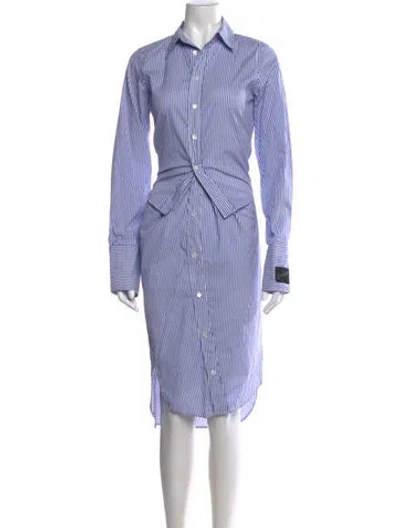 Pre-owned Jw Anderson Striped Knee-length Dress In Blue