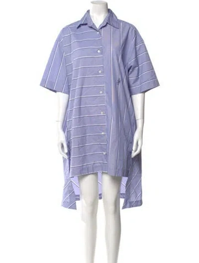 Pre-owned Jw Anderson Striped Knee-length Dress W/ Tags In Purple
