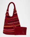 Jw Anderson Striped Knit Hobo Bag