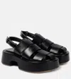 Jw Anderson Striped Leather Platform Sandals In Black