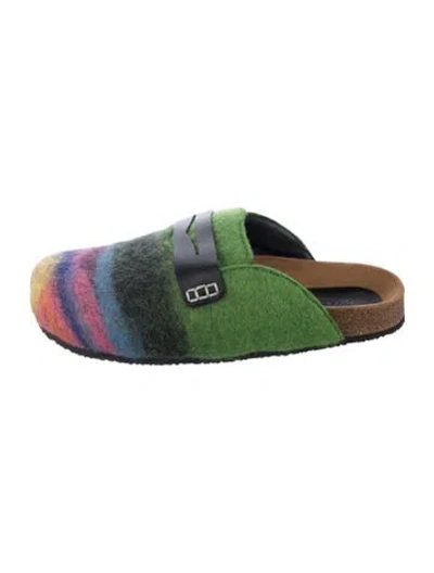 Pre-owned Jw Anderson Striped Loafers In Green
