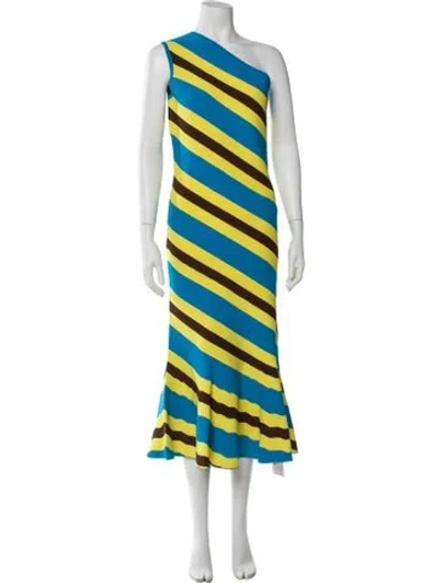 Pre-owned Jw Anderson Striped Long Dress In Blue