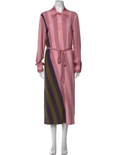 Pre-owned Jw Anderson Striped Long Dress In Pink