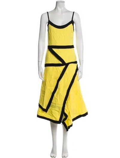 Pre-owned Jw Anderson Striped Long Dress In Yellow