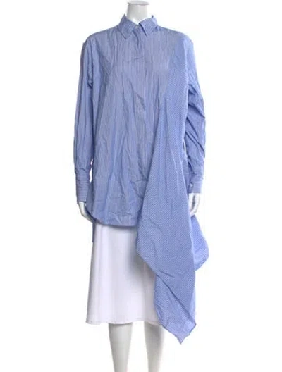 Pre-owned Jw Anderson Striped Long Sleeve Button-up Top In Blue