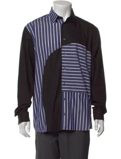 Pre-owned Jw Anderson Striped Long Sleeve Dress Shirt In Black