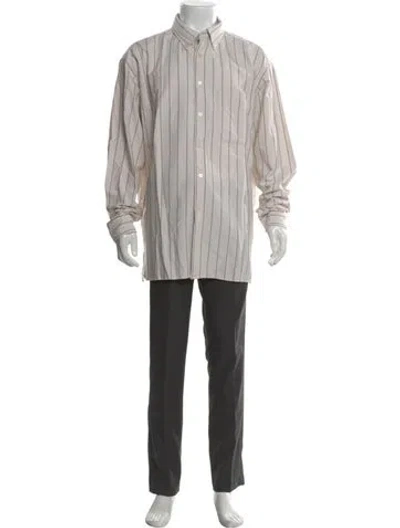 Pre-owned Jw Anderson Striped Long Sleeve Dress Shirt In Neutrals