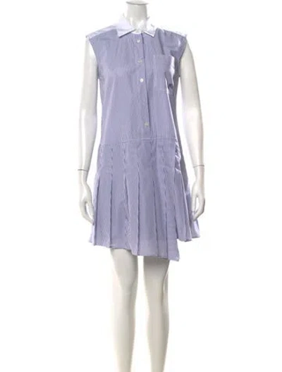 Pre-owned Jw Anderson Striped Mini Dress In Blue