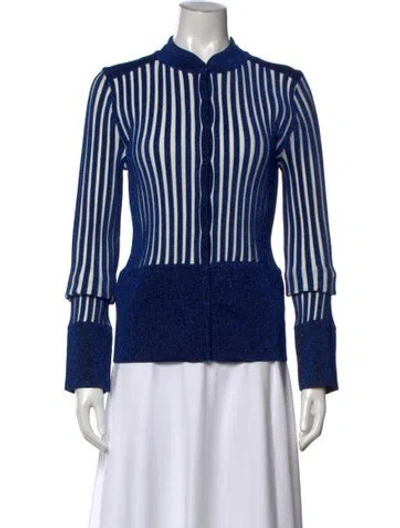 Pre-owned Jw Anderson Striped Open Front Sweater In Blue