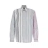 Jw Anderson Striped Pattern Button-down Collar Shirt In Gray
