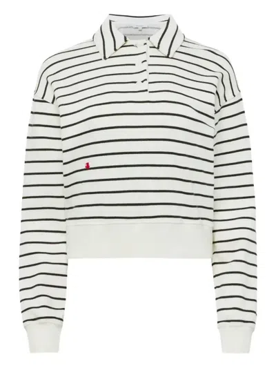 Jw Anderson Striped Polo Sweater In Neutral