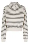 Jw Anderson Striped Polo Sweatshirt With Cropped Silhouette In Multi