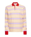 Jw Anderson Women Striped Polo Shirt With Contrast Trims In Nude
