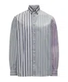Jw Anderson Striped Pattern Button-down Collar Shirt In Gray
