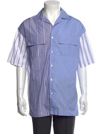 Pre-owned Jw Anderson Striped Short Sleeve Shirt In Blue
