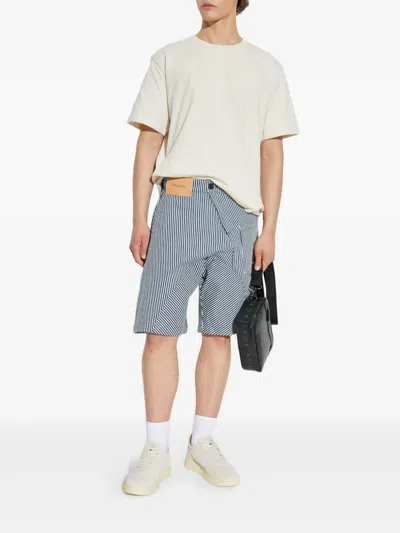 Jw Anderson Striped Shorts In Blue
