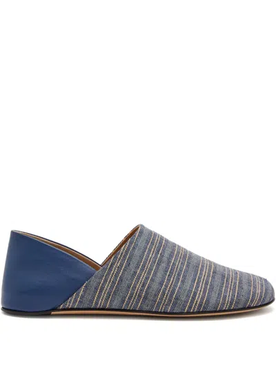 Jw Anderson Striped Slippers In Blue