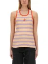 Jw Anderson Scoop Neck Sleeveless Top With Horizontal Stripes