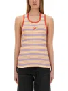 Jw Anderson Multicolor Contrast Trim Striped Tank Top In Multicolour