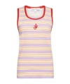 Jw Anderson Multicolor Contrast Trim Striped Tank Top In Nude