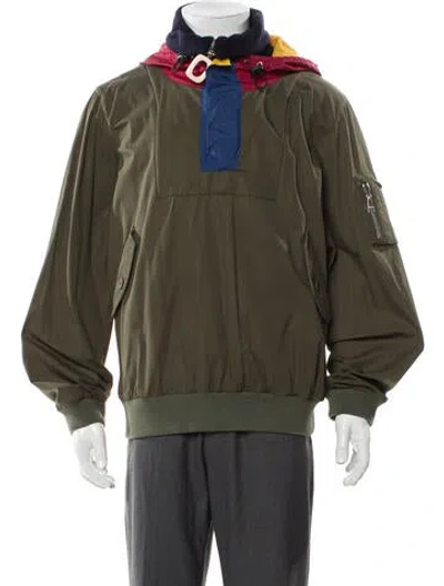 Pre-owned Jw Anderson Striped Windbreaker In Green