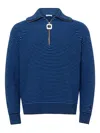 Jw Anderson Half Zip Sweater Sweaters And Cardigans Multicolor In Blue