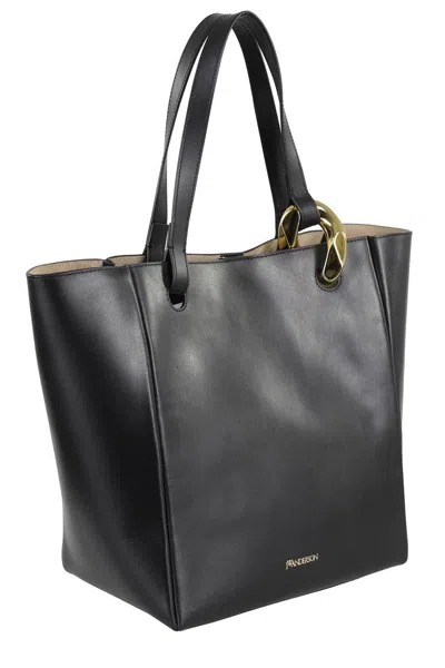 Jw Anderson Structured Black Leather Corner Tote