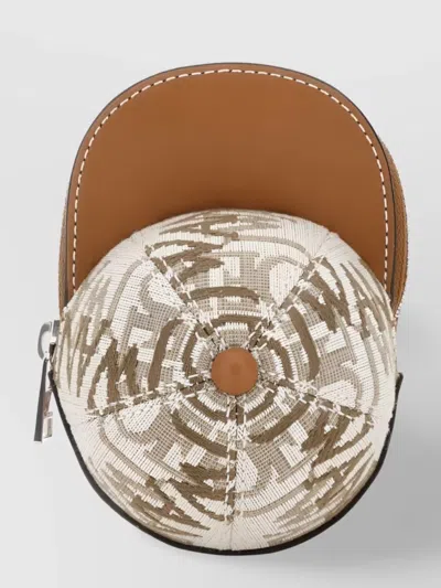 Jw Anderson Structured Leather Logo Pouch In Brown