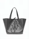 Jw Anderson Structured Tote Bag With Embossed Anchor Logo In Gray