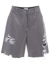 Jw Anderson Distressed Embellished Denim Shorts