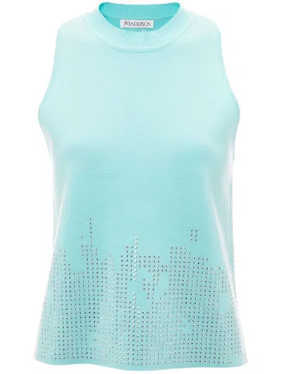 Jw Anderson Studded Tank Top In Blue