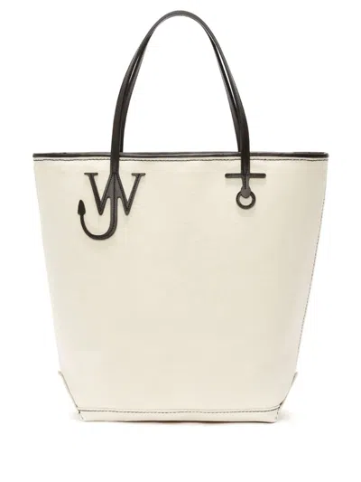 JW ANDERSON STYLISH COTTON AND LEATHER TOTE HANDBAG FOR WOMEN