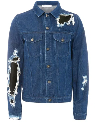 Jw Anderson Stylish Denim Jacket For Men For Ss23 In Navy