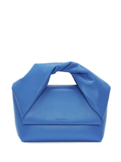 Jw Anderson Medium Twister Leather Shoulder Bag In Blue
