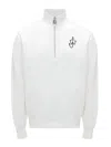 Jw Anderson Padlock Half Zip Sweatshirt In White