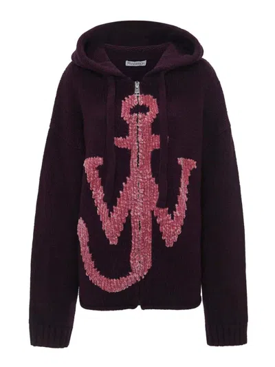 JW ANDERSON ANCHOR-LOGO ZIP HOODIE