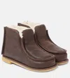 Jw Anderson Suede Ankle Boots In Chocolate