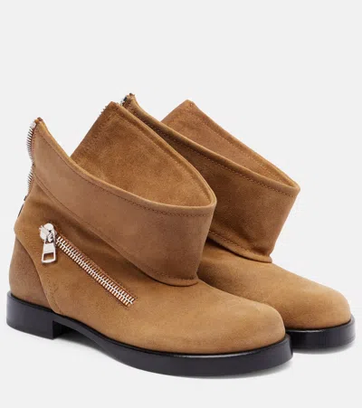 Jw Anderson Suede Ankle Boots In Sand