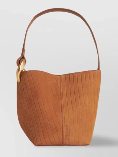 Jw Anderson Suede Bucket Bag Vertical Stitching