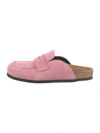 Pre-owned Jw Anderson Suede Colorblock Pattern Mules In Pink